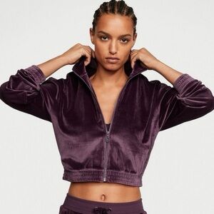 Victoria's Secret Velour Ribbed Full-Zip Track Jacket